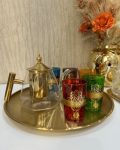 verres-a-the-multi-couleurs-khmissa-rouge-vert-Casablanca-Maroc