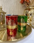 verres-a-the-multi-couleurs-khmissa-rouge-vert-Casablanca-Maroc